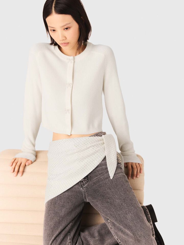 Cárdigan con botones lazo joya