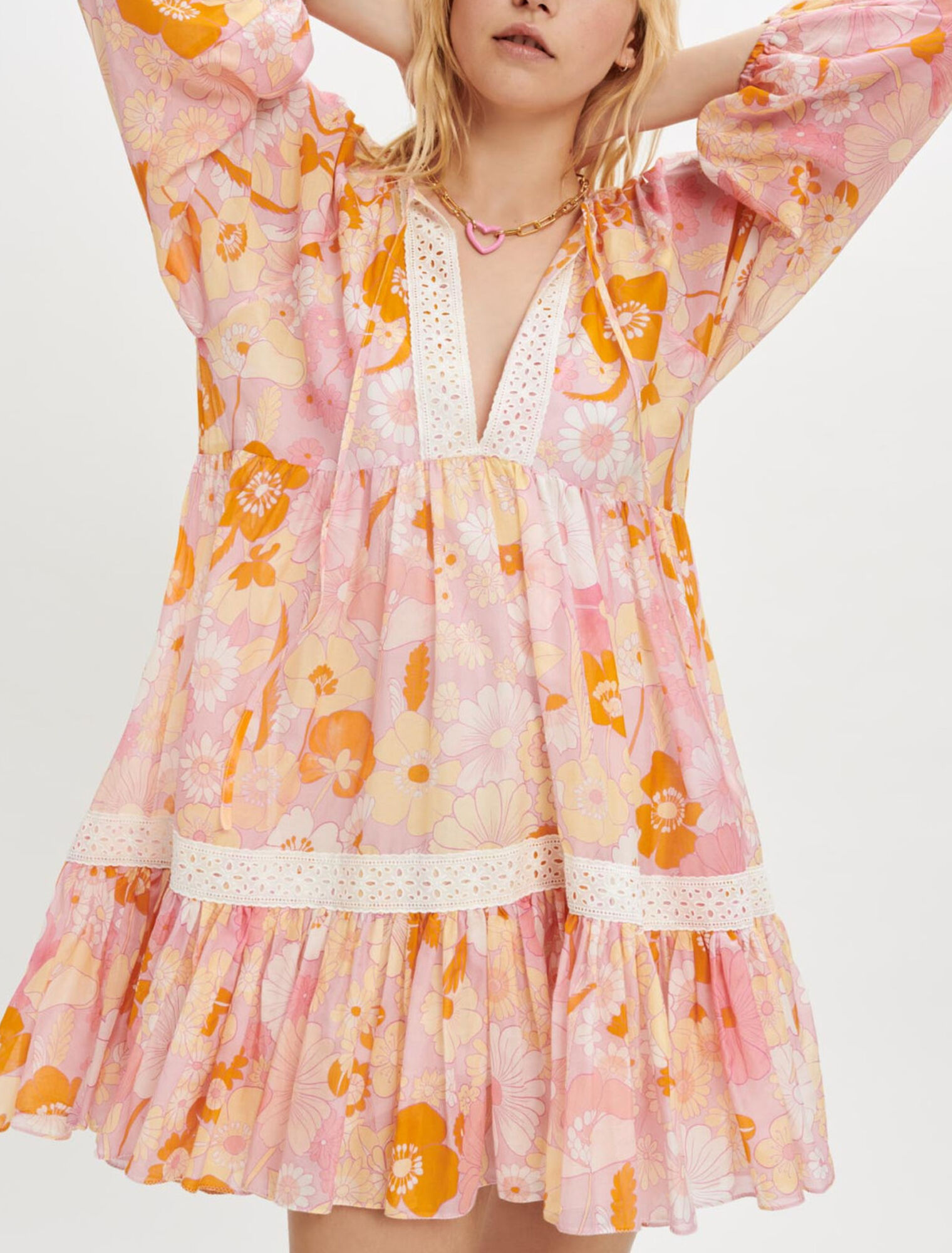 Vestido de gasa de algodón y seda