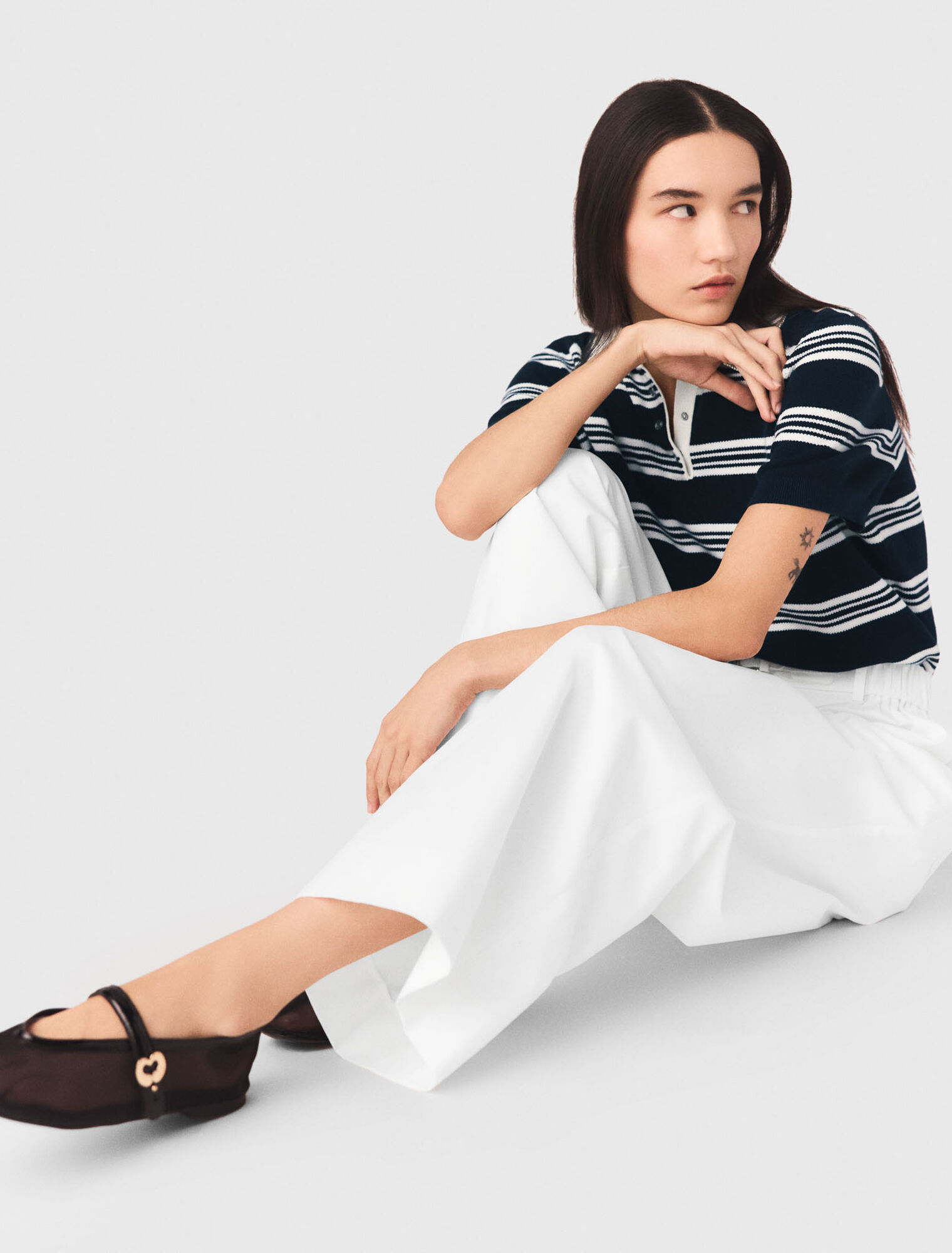 Pantal&oacute;n ancho de algod&oacute;n