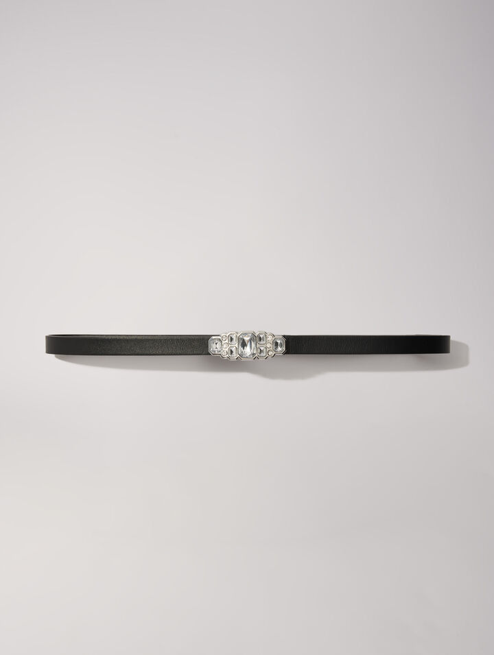 Cinturón fino con strass