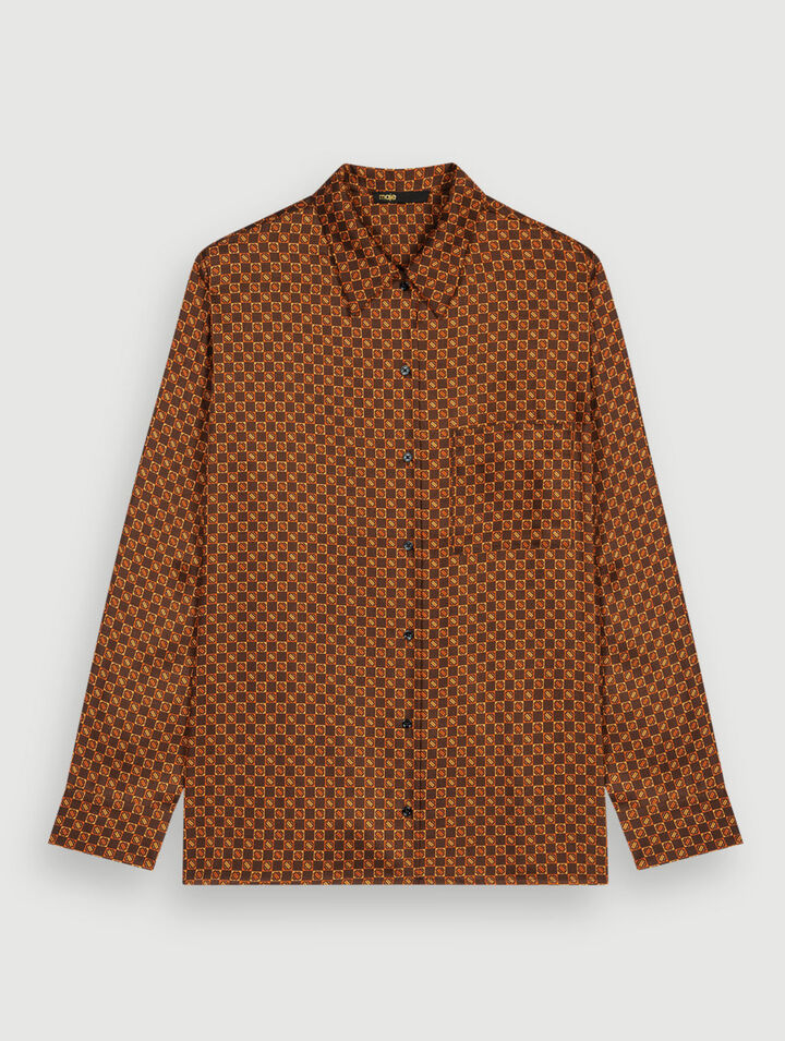 Camisa de satén estampada Mini Clover