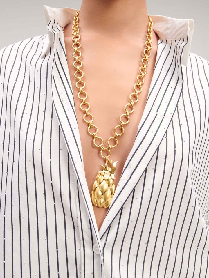 Camisa a rayas con pedrería