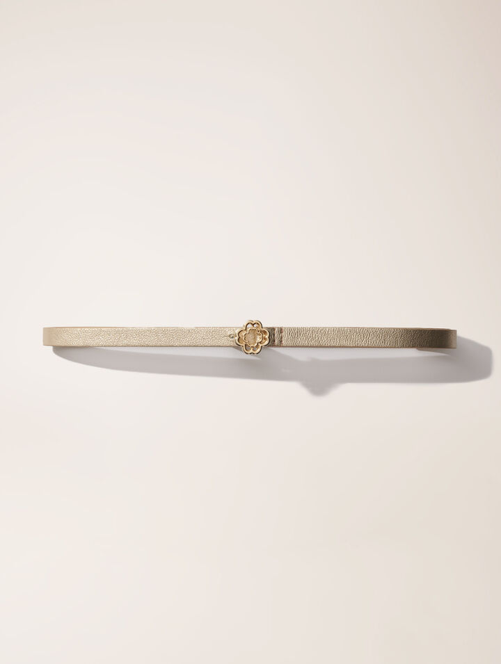 Cinturón fino con hebilla Clover