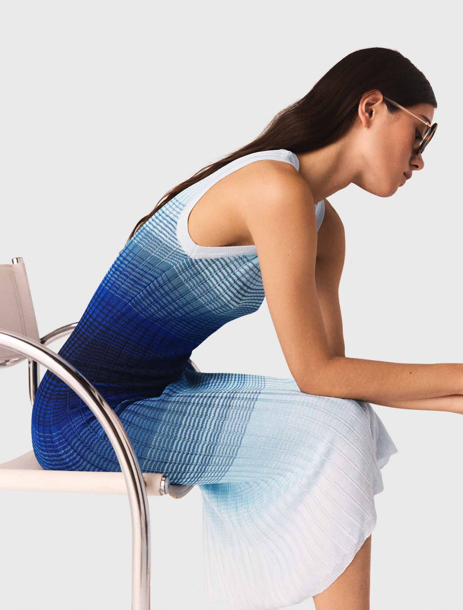 Vestido largo de punto degradado