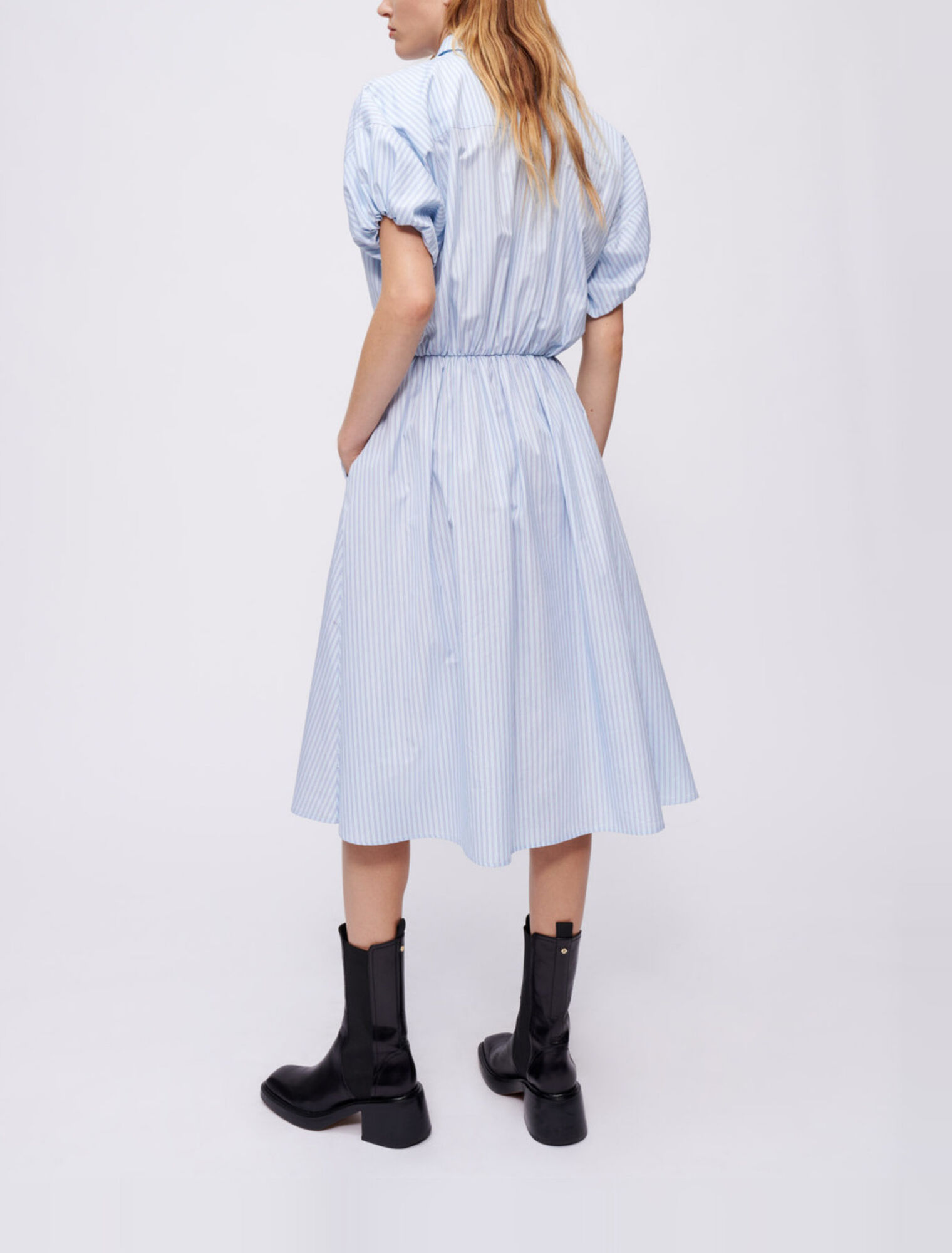 Vestido camisero de rayas
