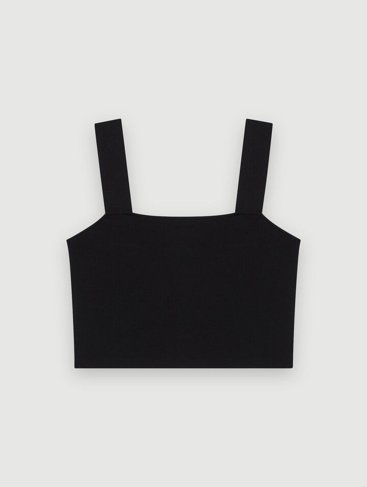 Crop top de punto con tirantes