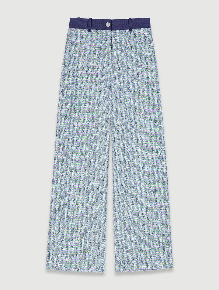 Pantalón ancho de tweed