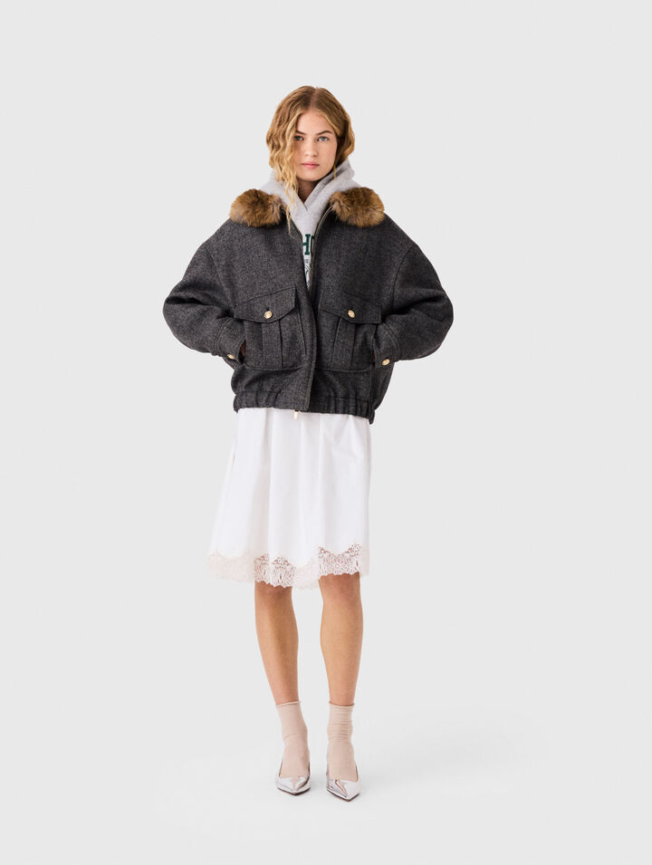 Cazadora oversize efecto espiga