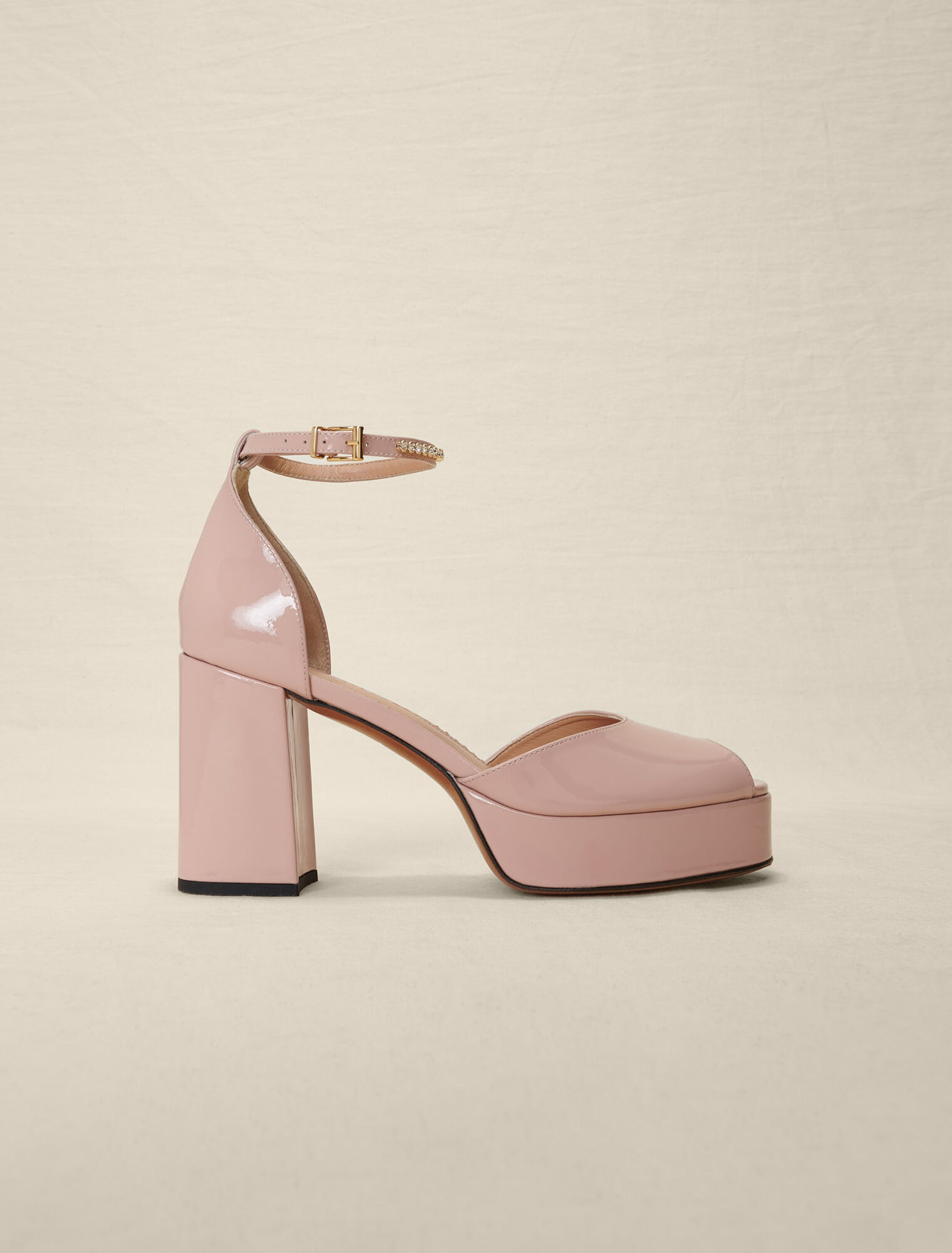 Sandalias de tacón de charol