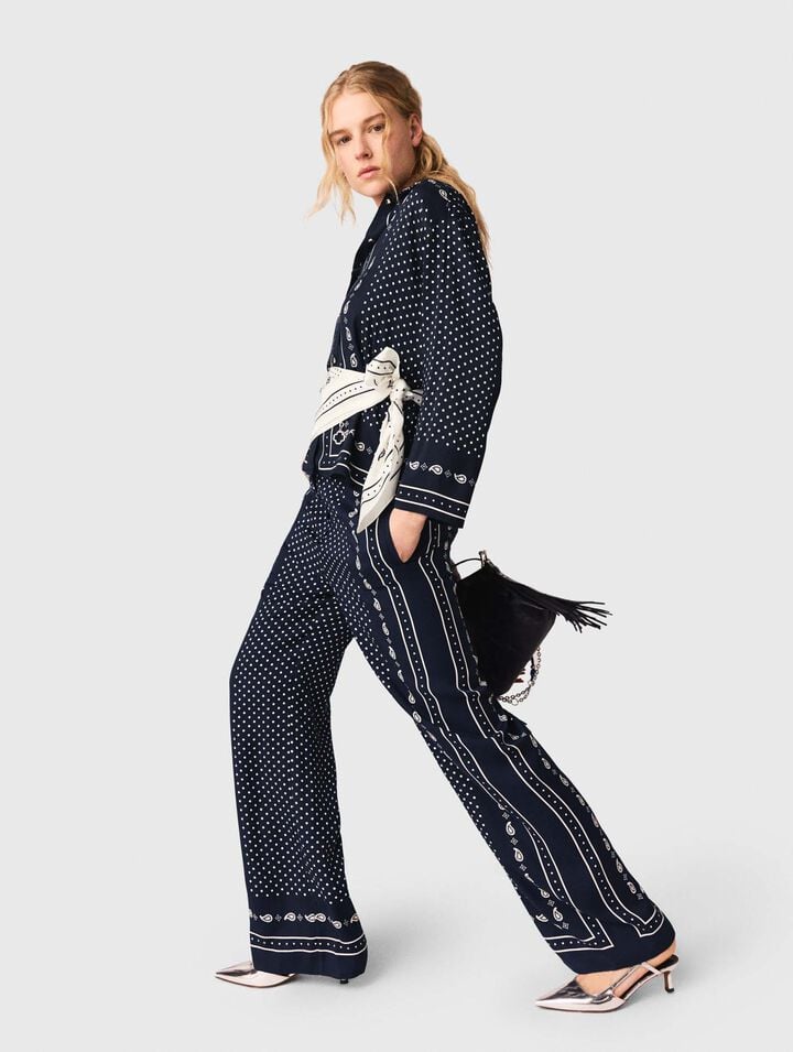 Pantal&oacute;n fluido estampado