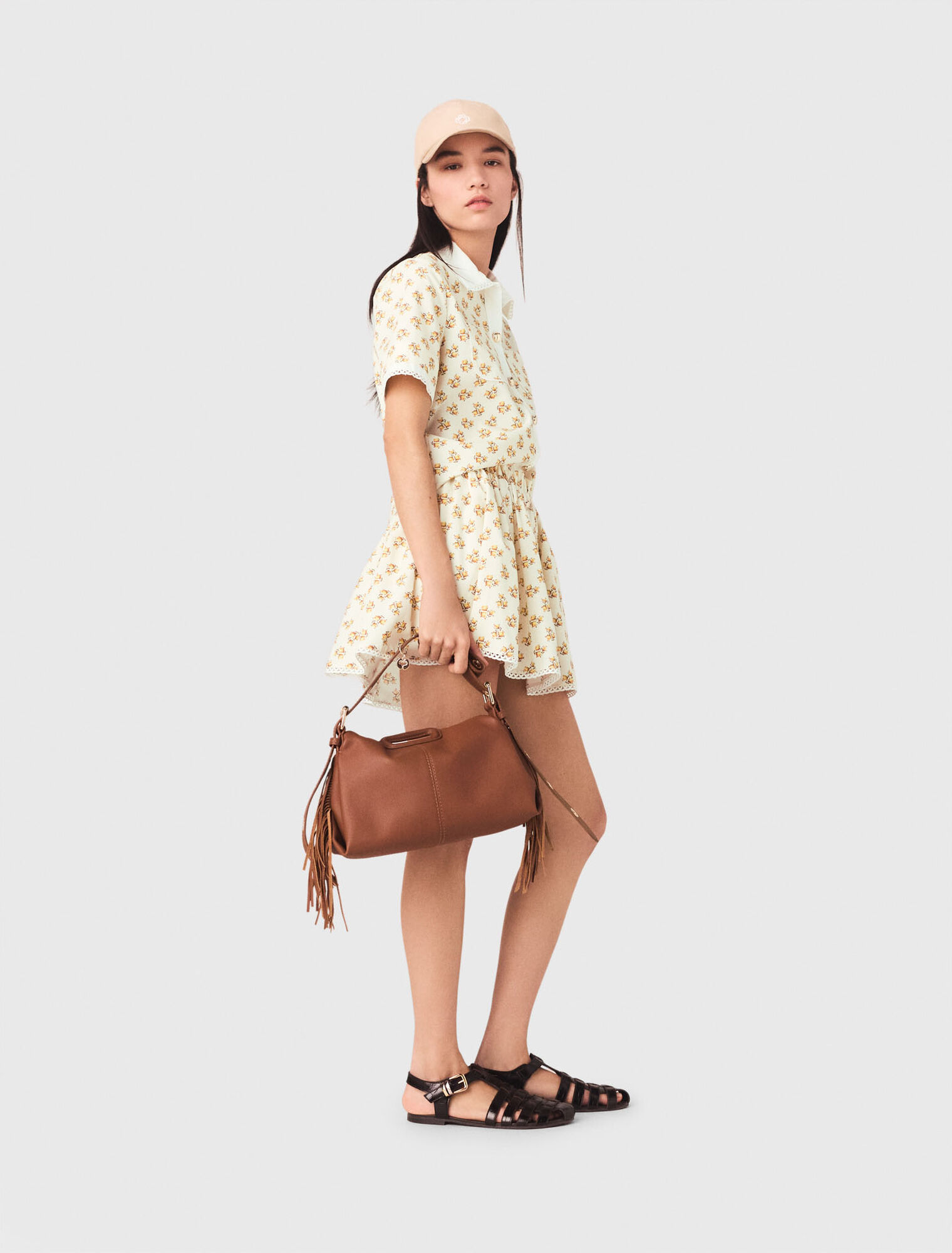 Camisa estampada con piquillo