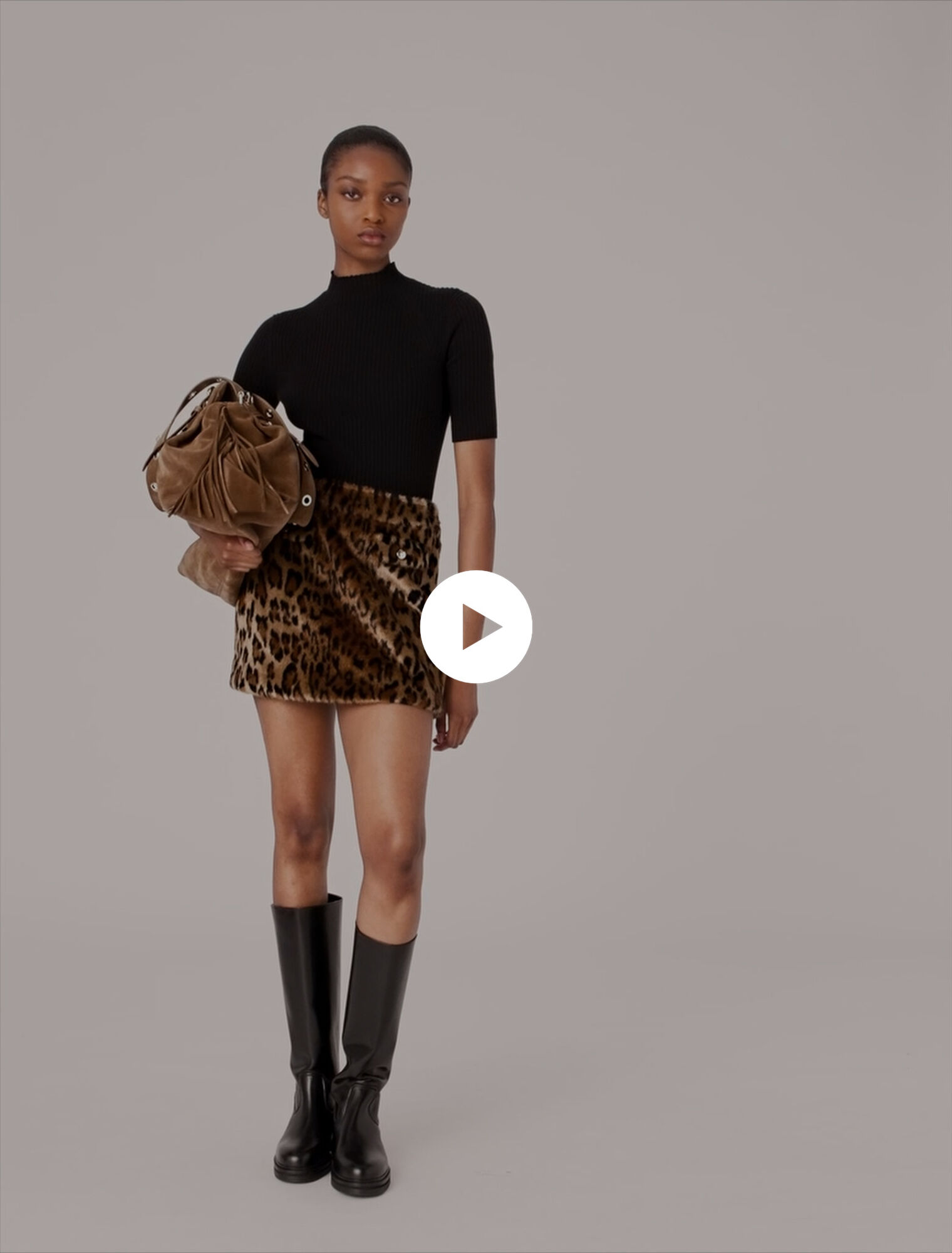 Minifalda de piel sintética leopard