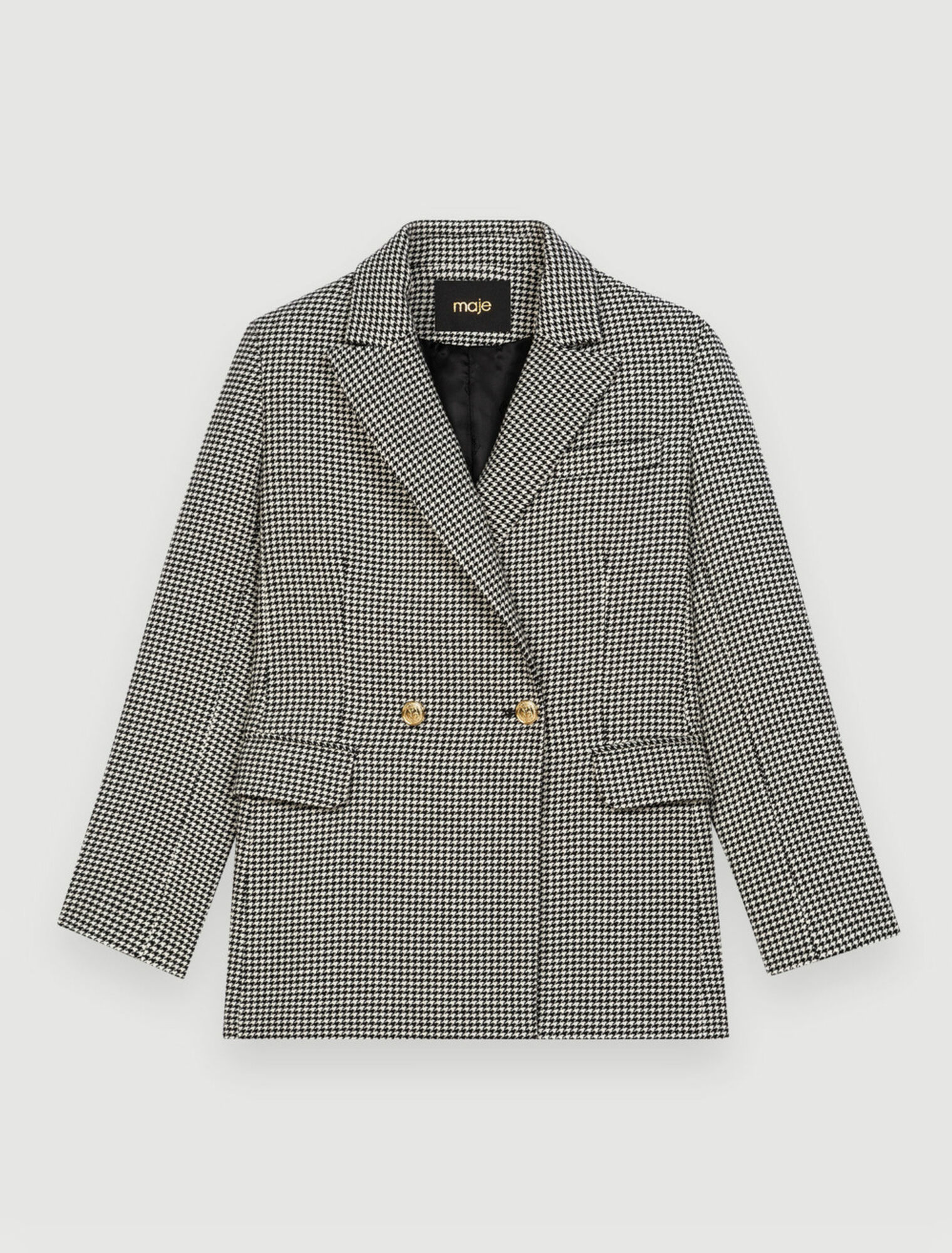 Chaqueta recta de pata de gallo