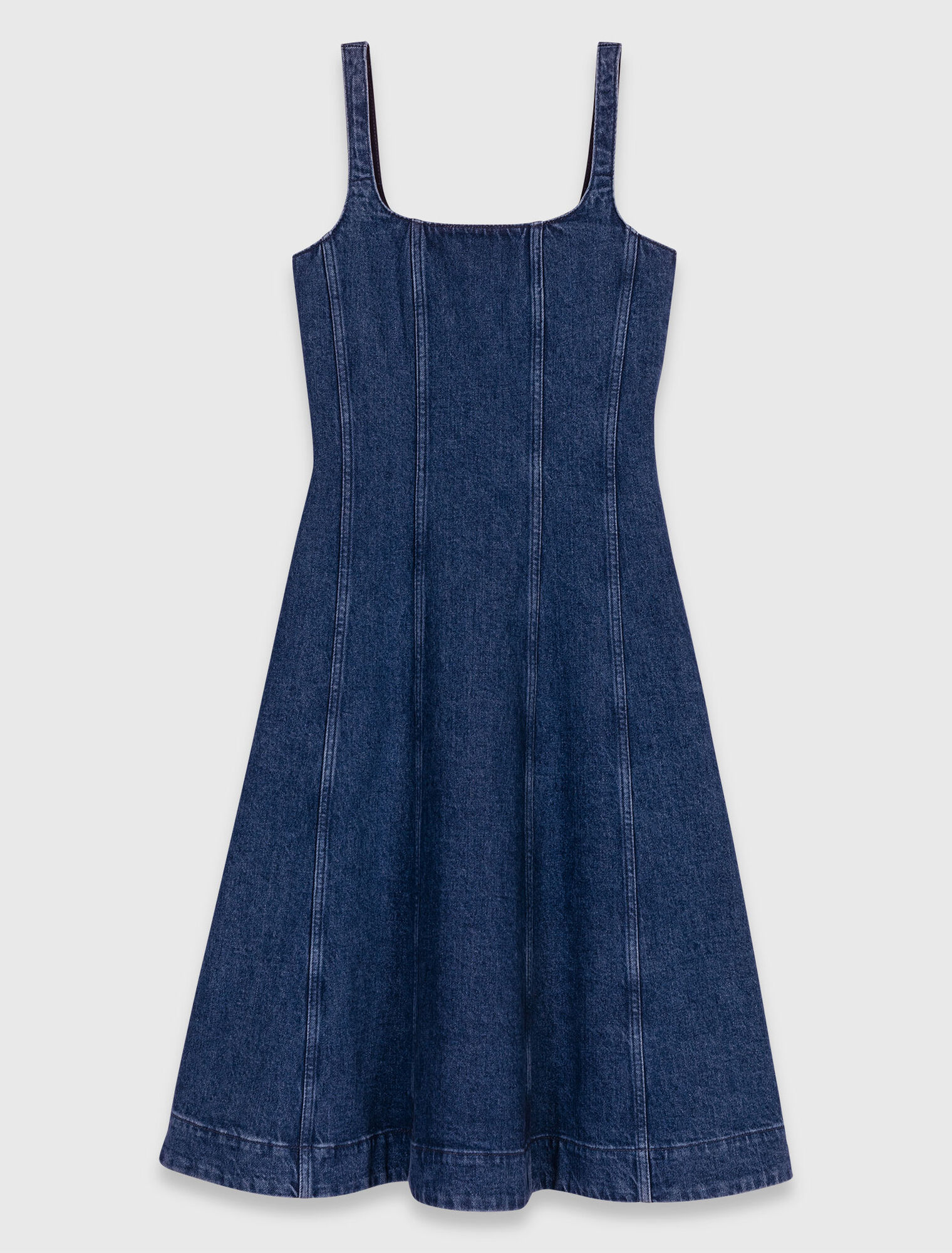 Vestido babydoll largo de denim