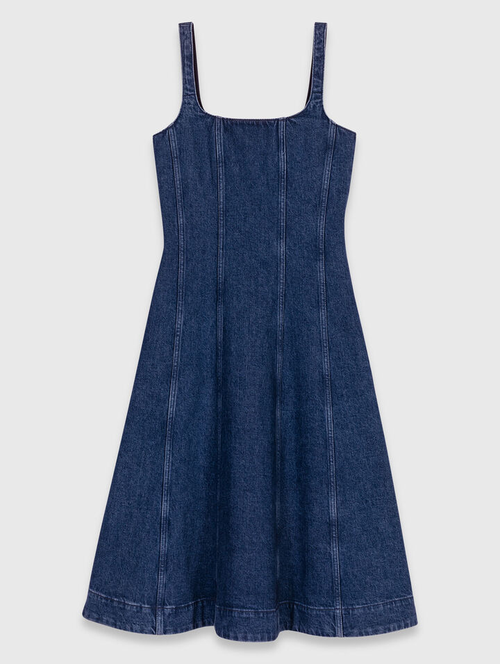 Vestido babydoll largo de denim