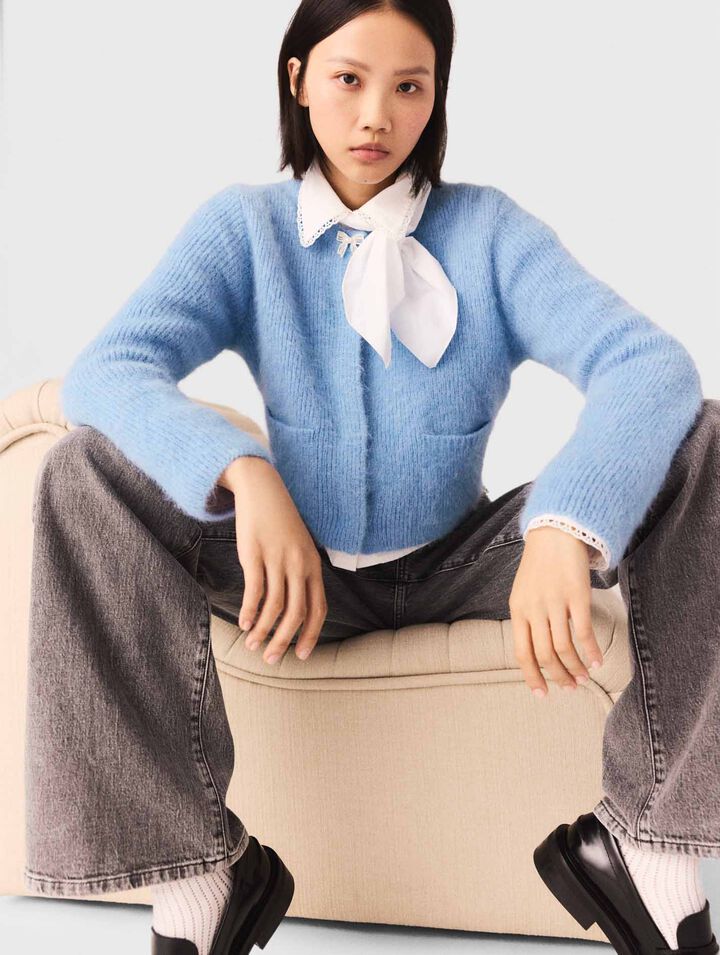 Cárdigan con lazo joya