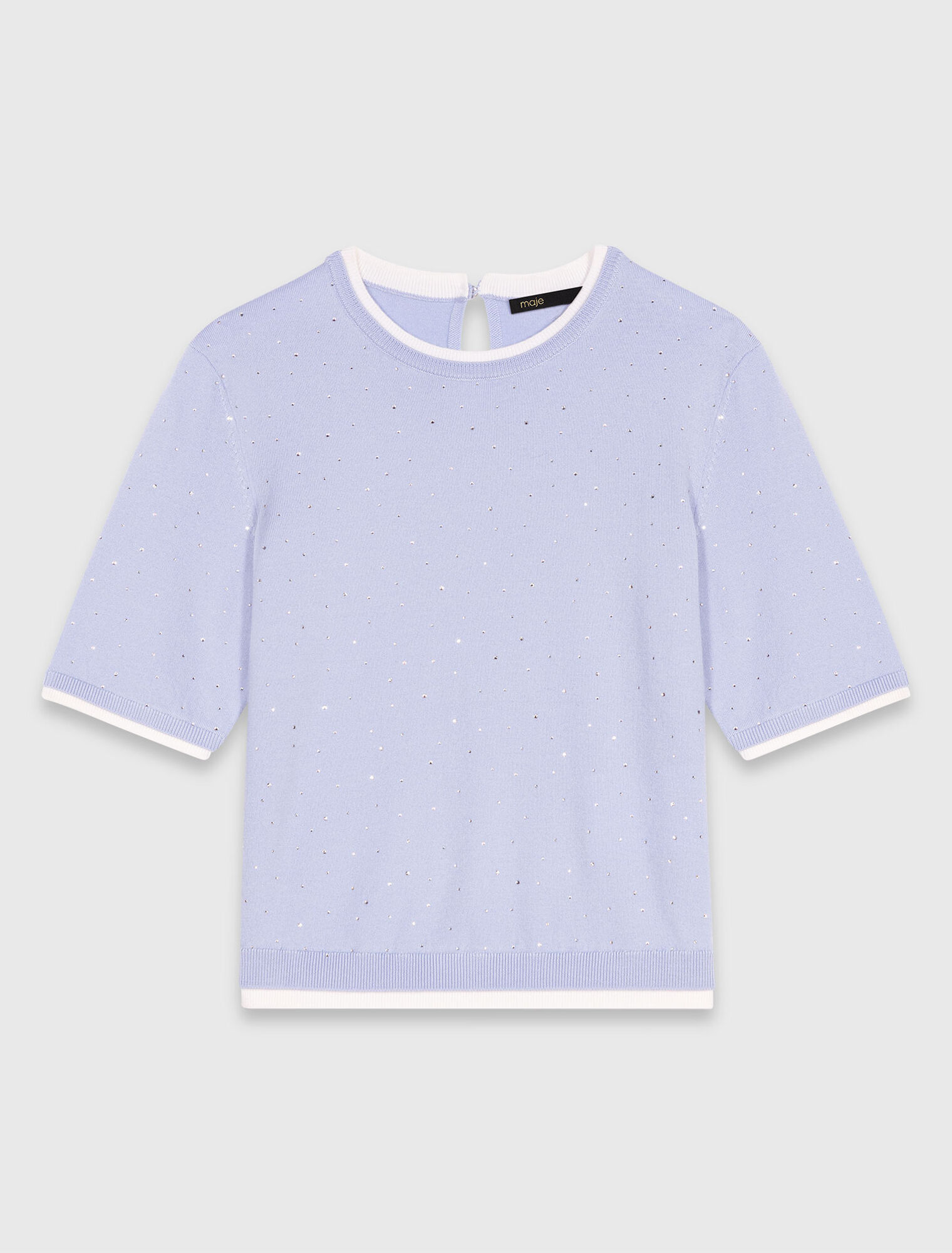 Jersey 100% lana con strass