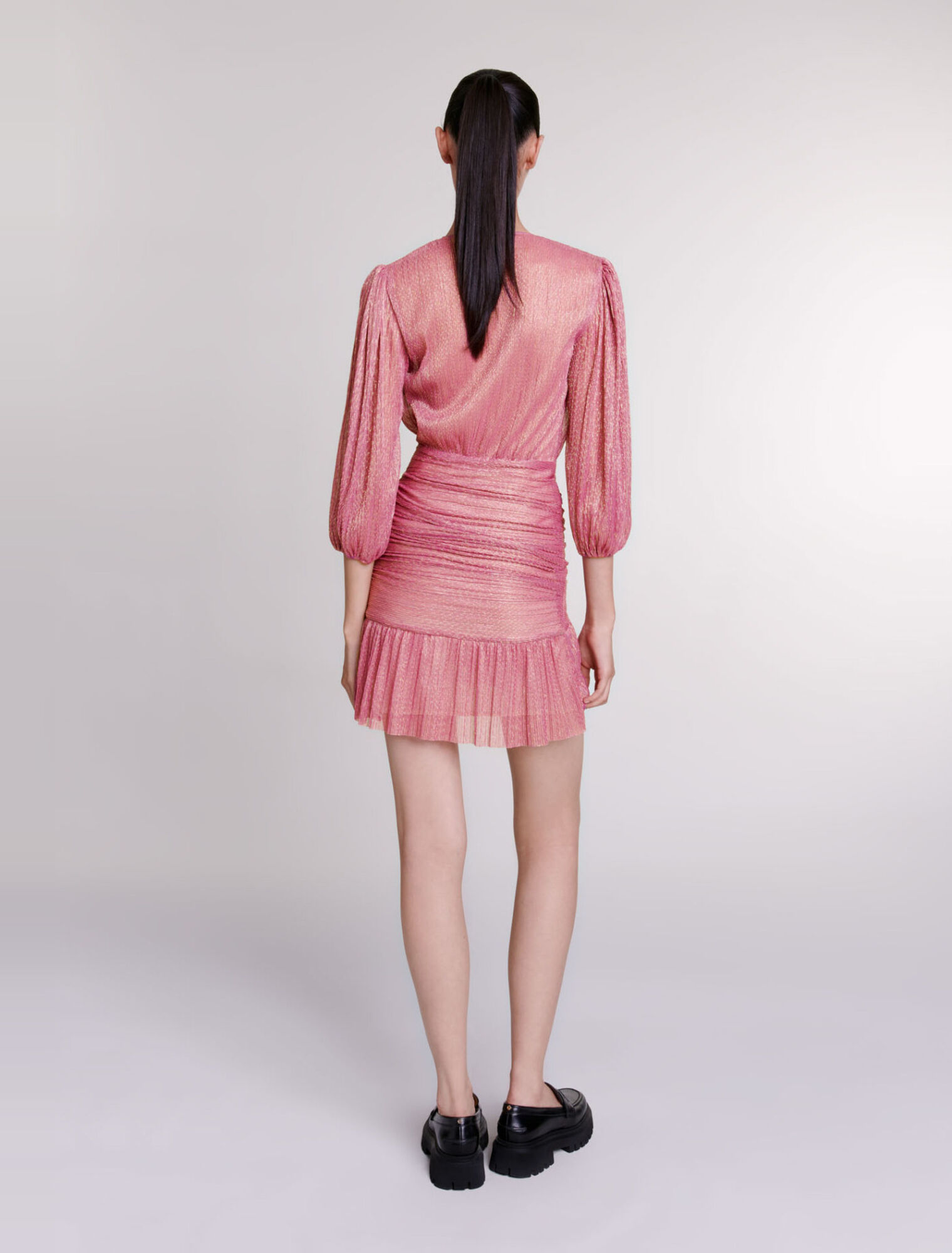 Vestido corto de lamé