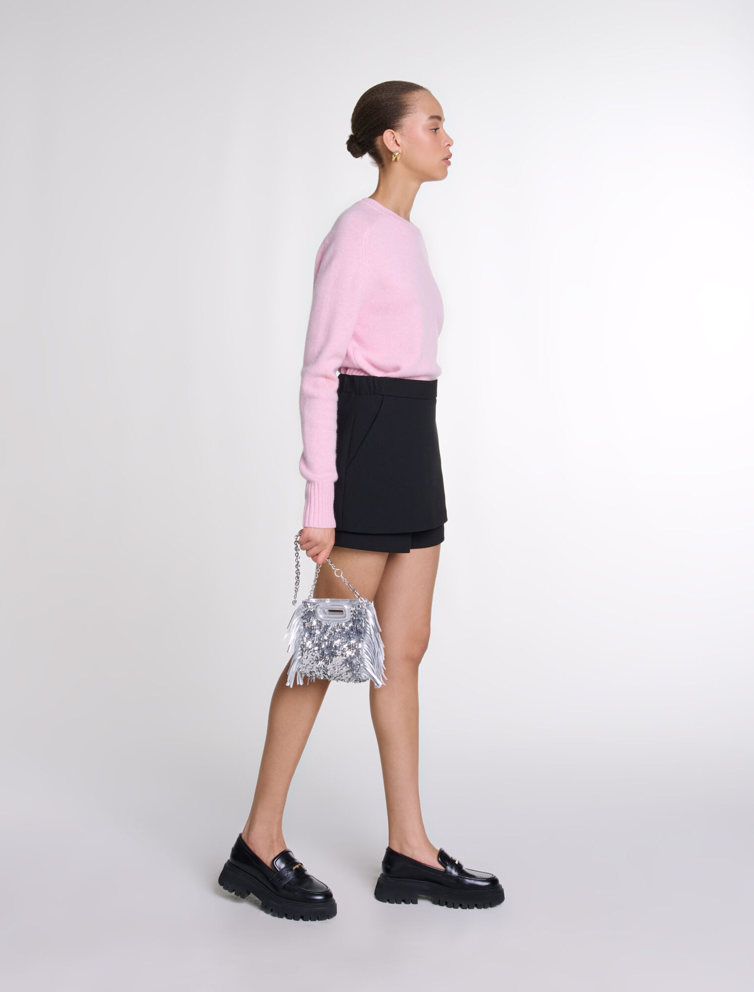 Short jupe en crêpe