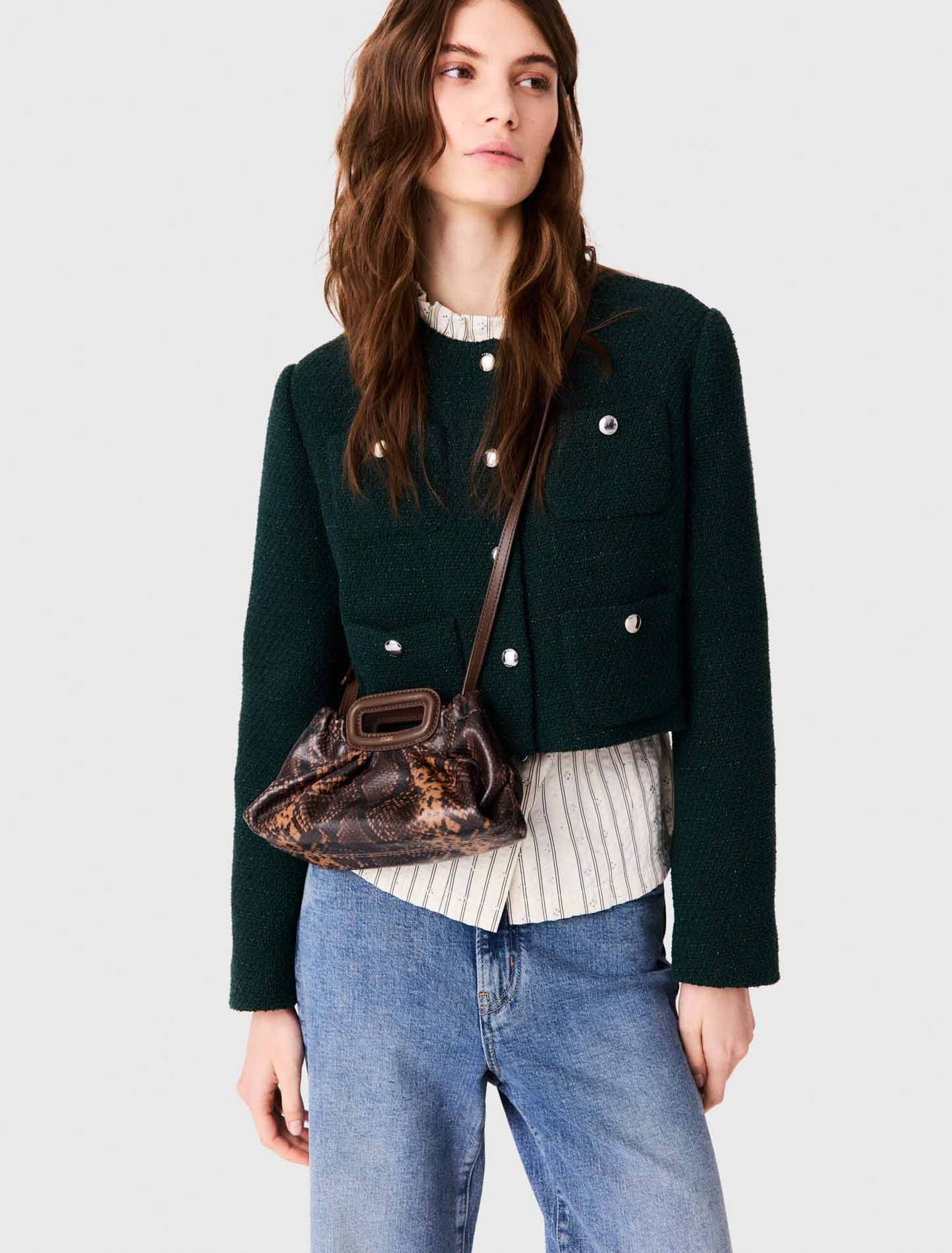 Milpli mini Clutch de piel grabada
