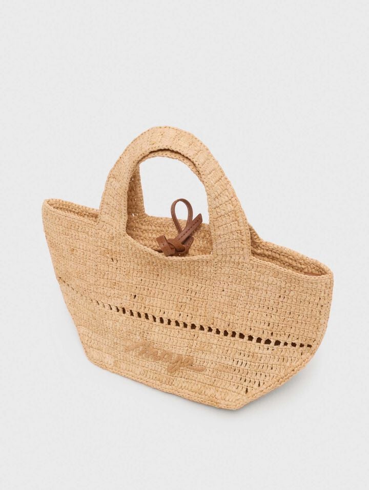 Minibolso cabás en rafia natural