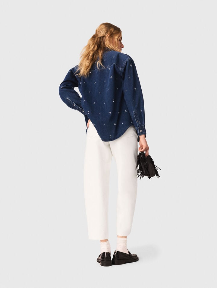 Camisa vaquera con strass