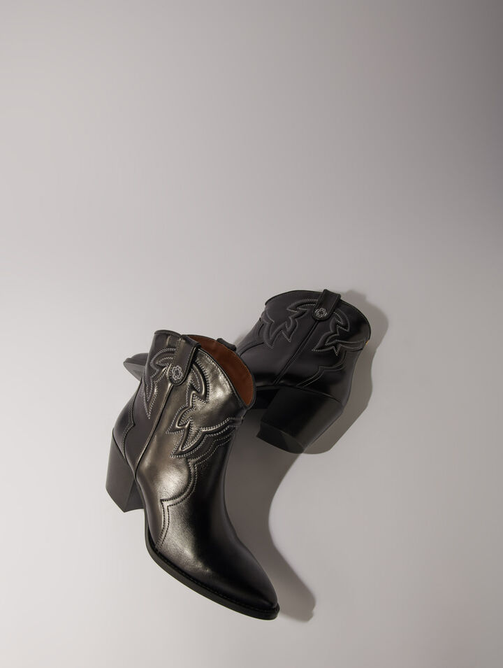 Botines cowboy de cuero