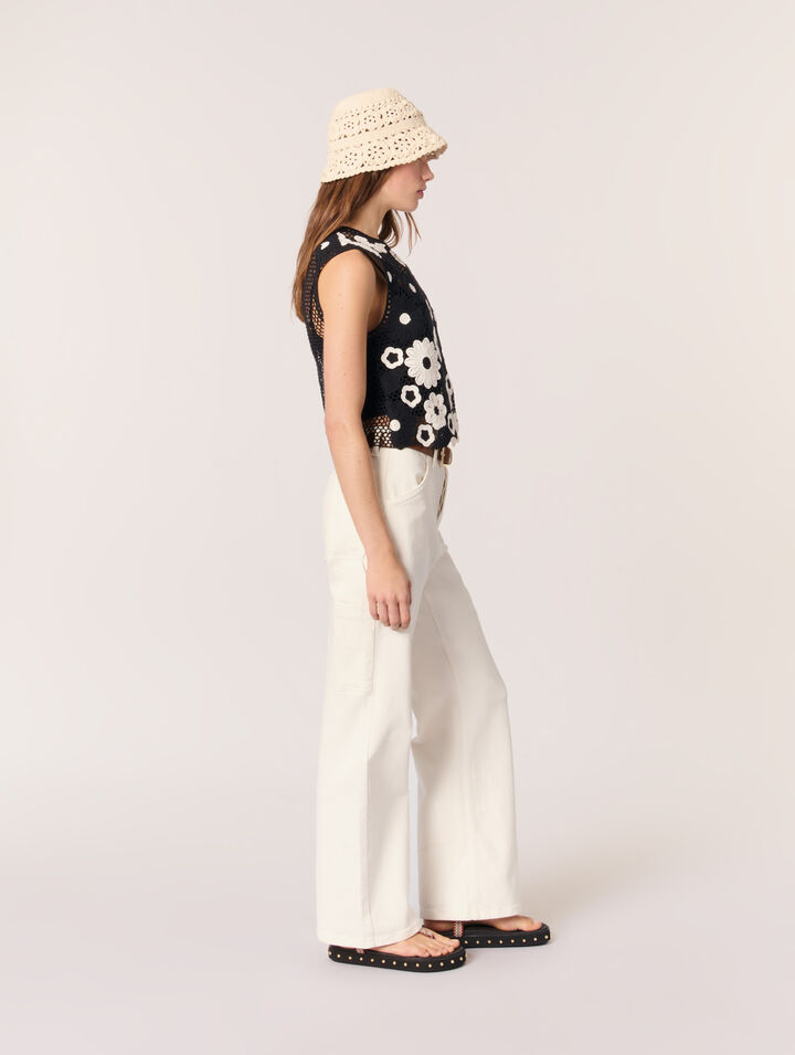Top de ganchillo floral