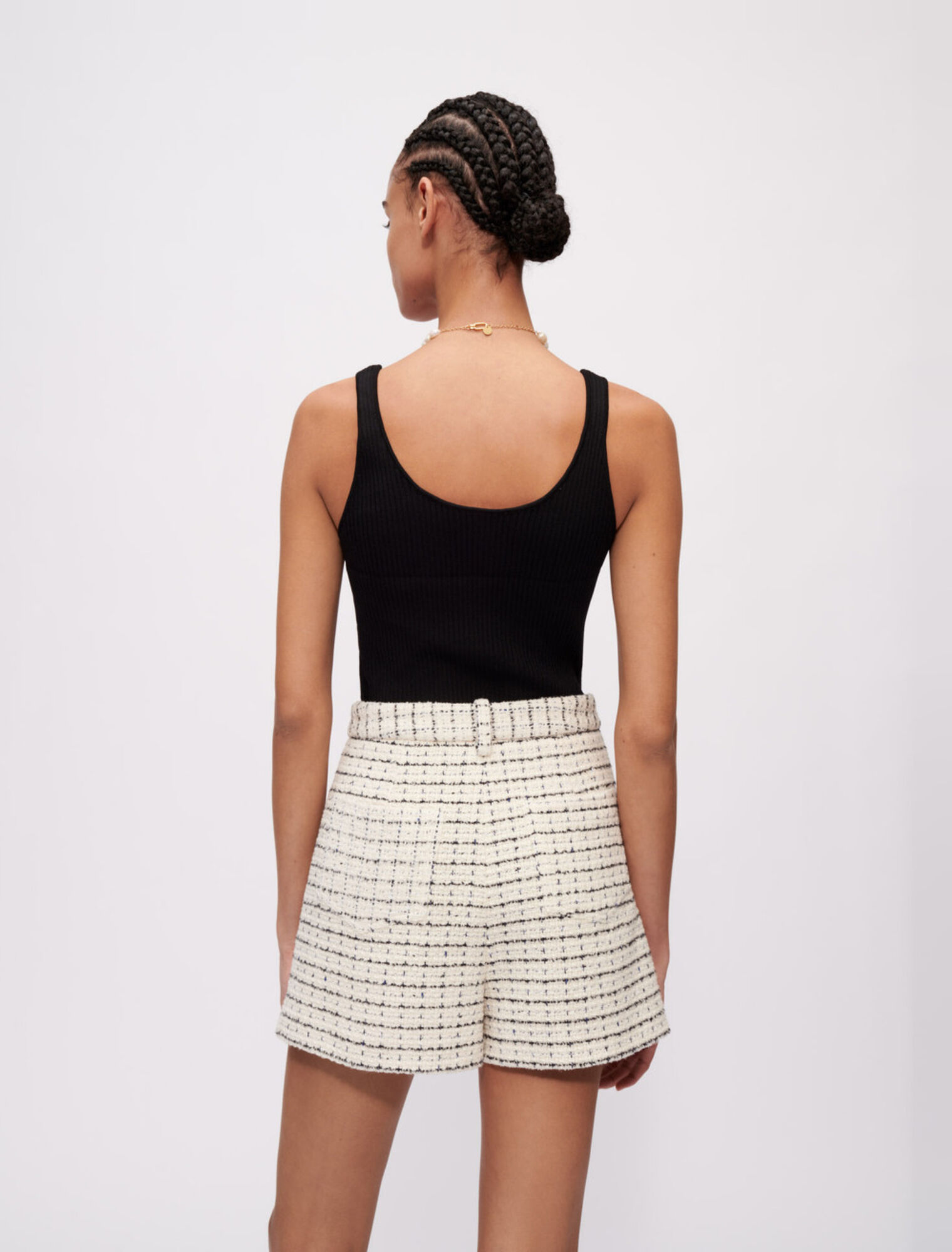 Bermudas de tweed jaspeado