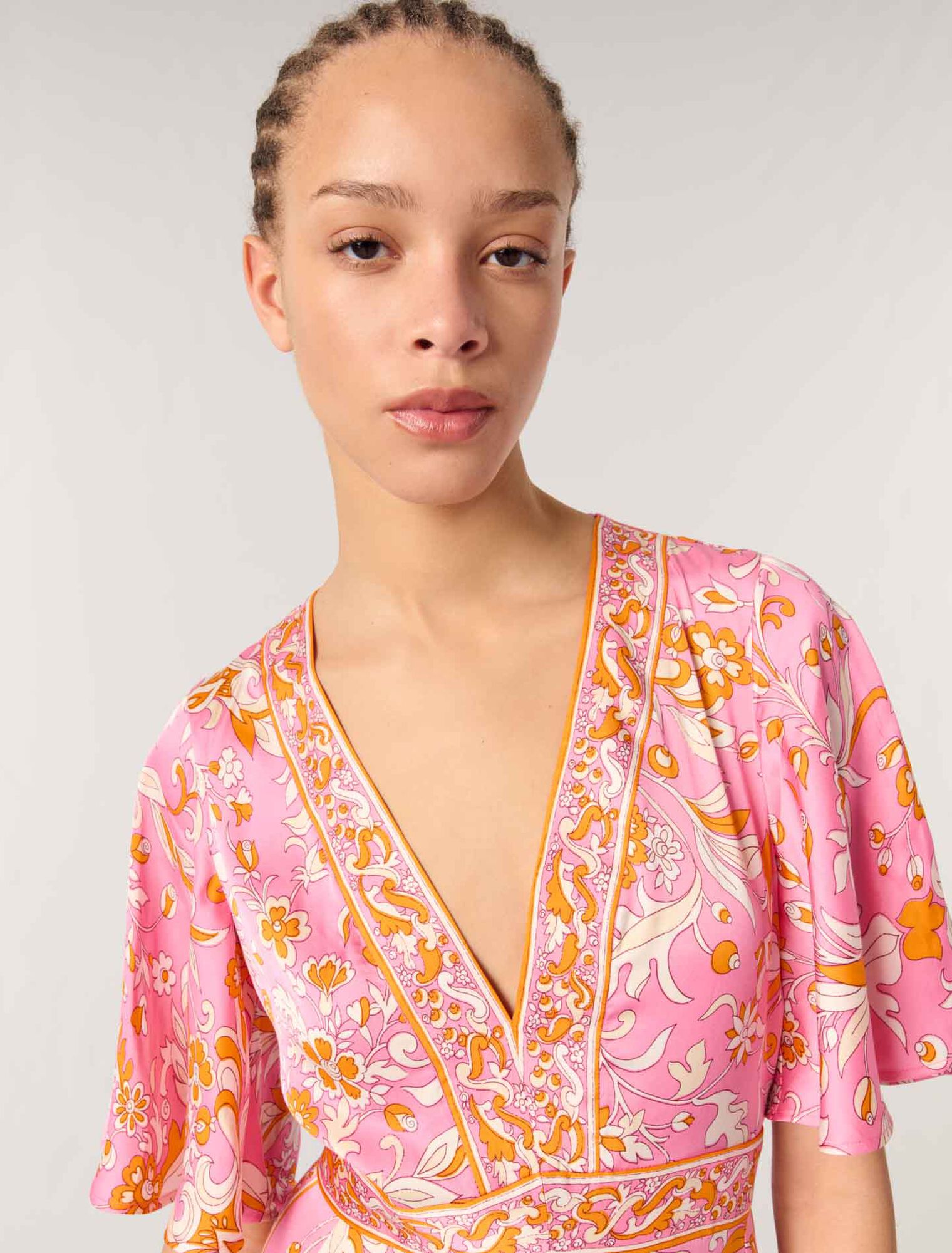 Vestido largo fluido estampado