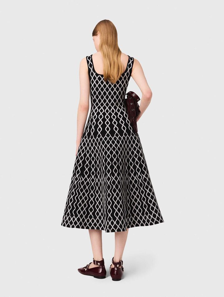 Vestido midi de punto jacquard