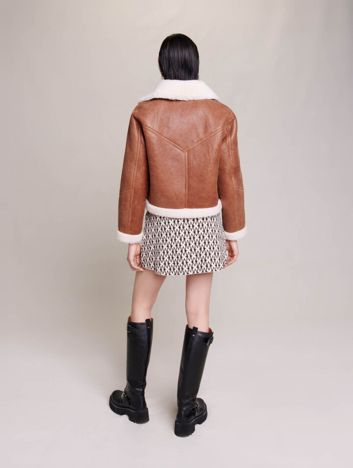 Chaqueta corta de piel de cordero