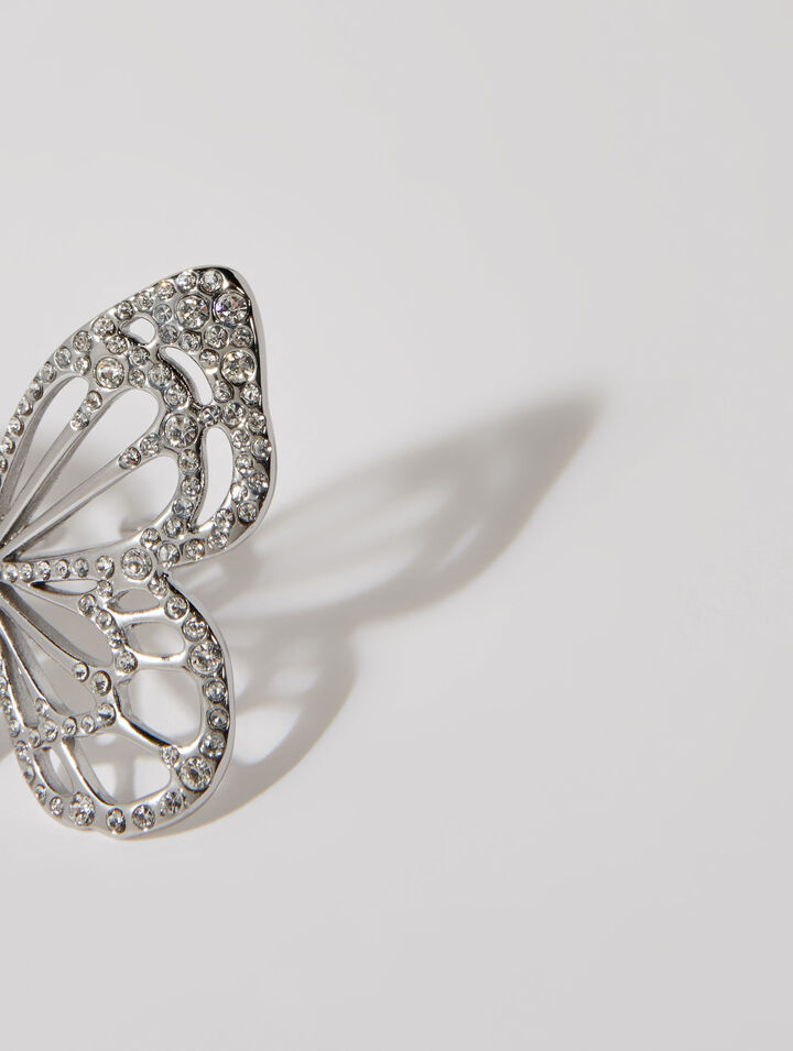 Anillo mariposa con strass