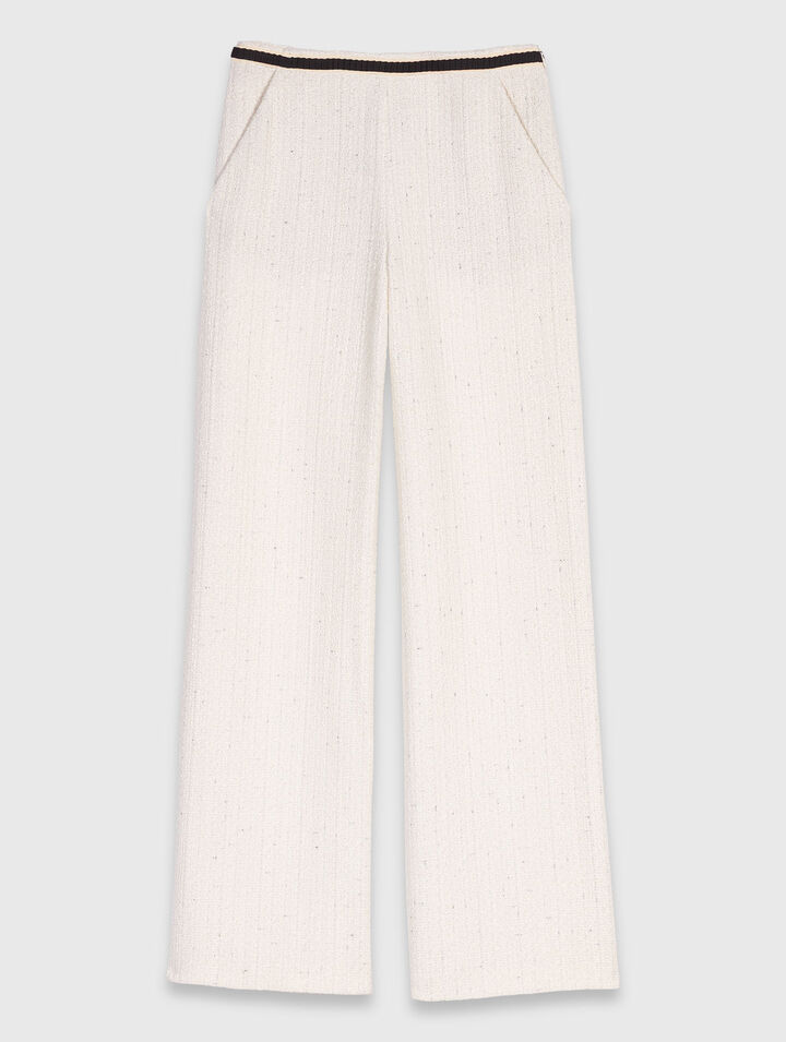 Pantalón anchos efecto tweed