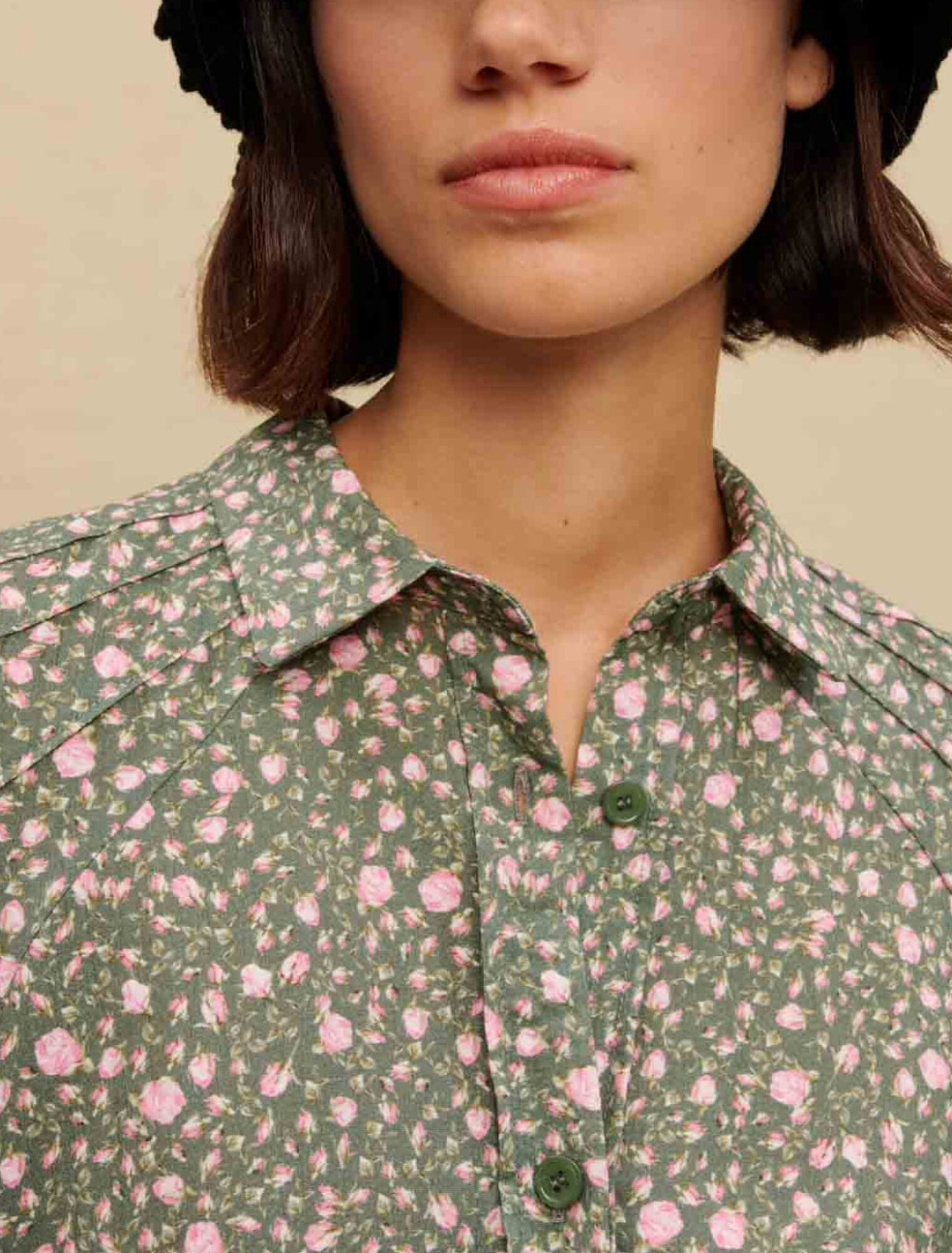 Camisa estampado capullo de rosa