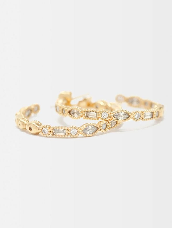 Pendientes de aro con strass