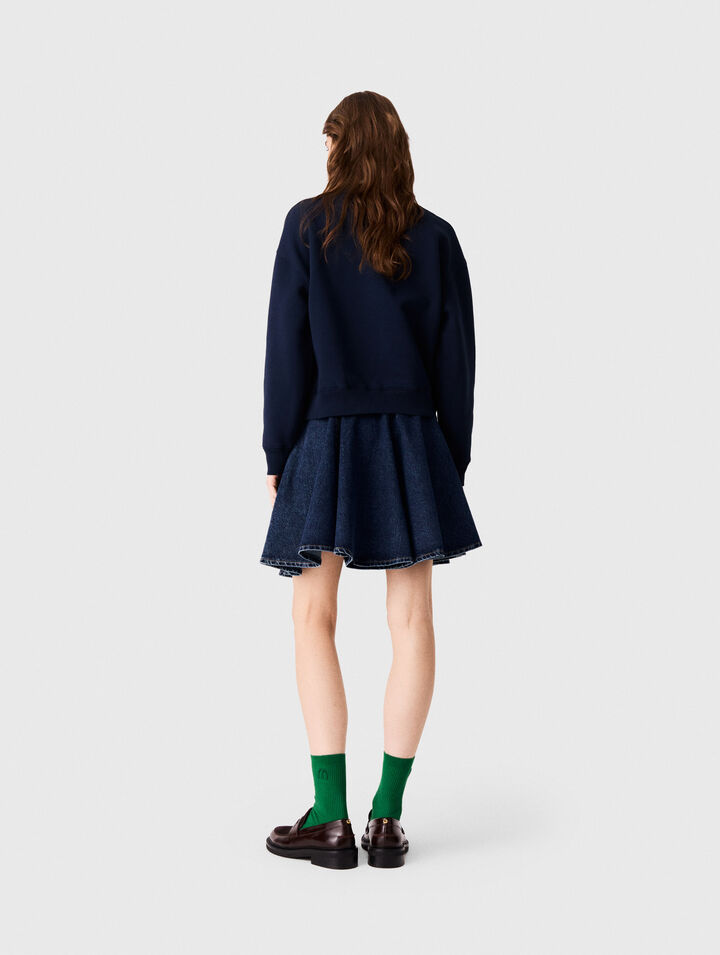 Sudadera con detalles de popel&iacute;n