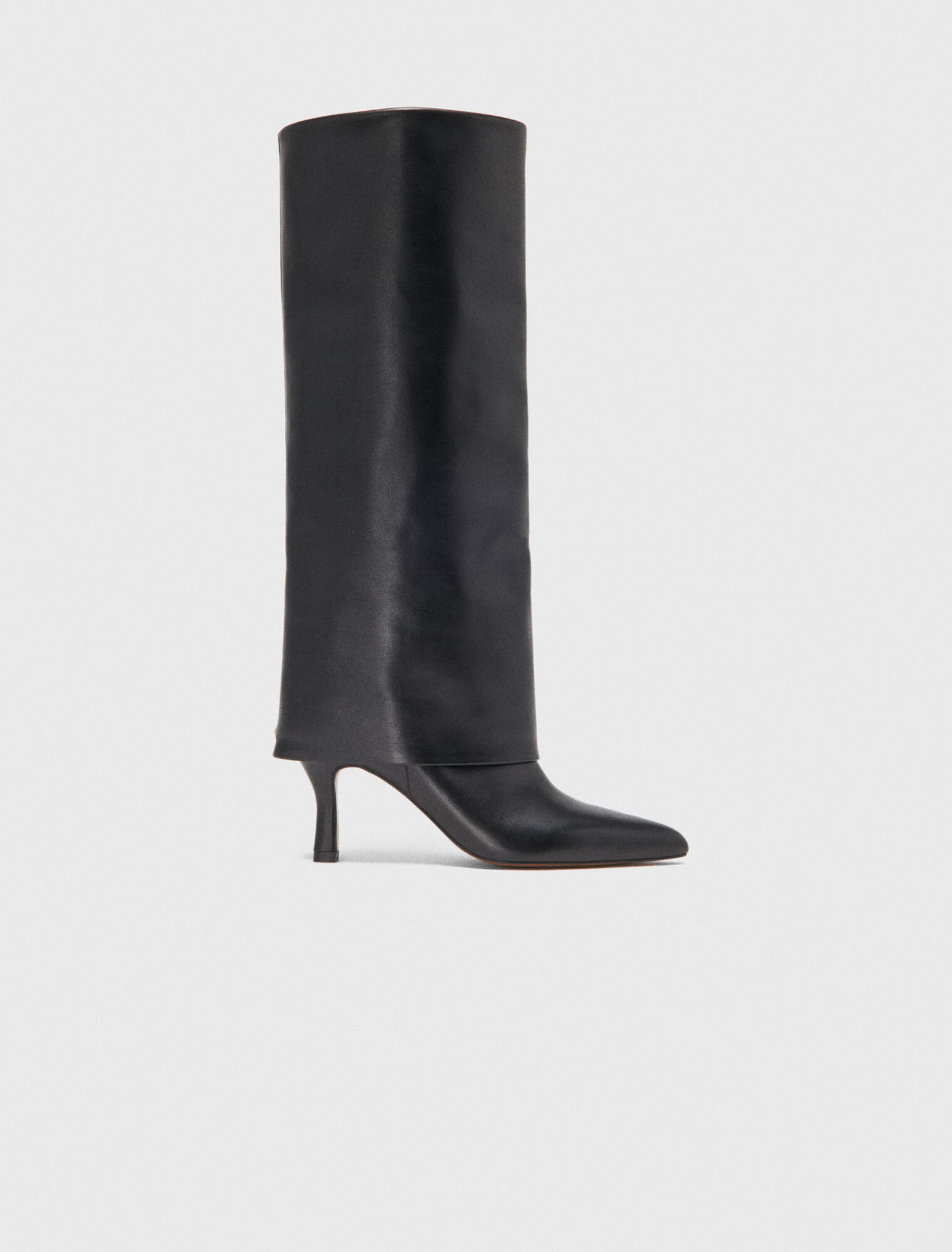 Botas tubulares de tac&oacute;n de piel