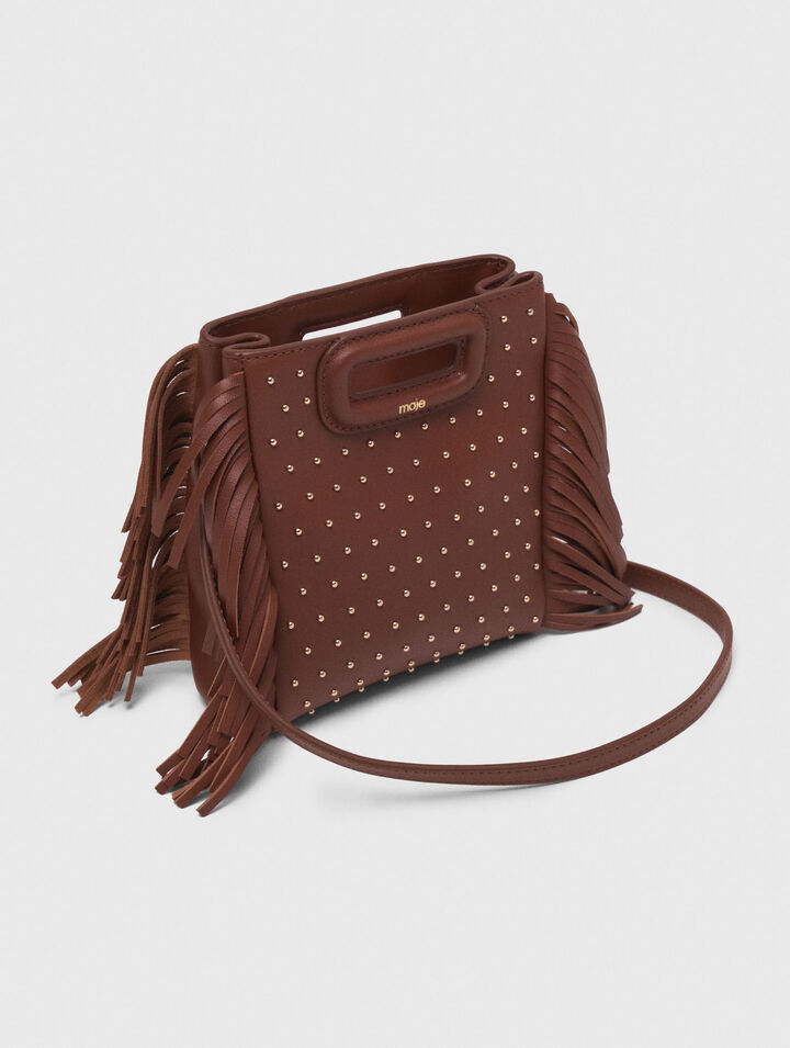 Bolso M mini de cuero y tachuelas