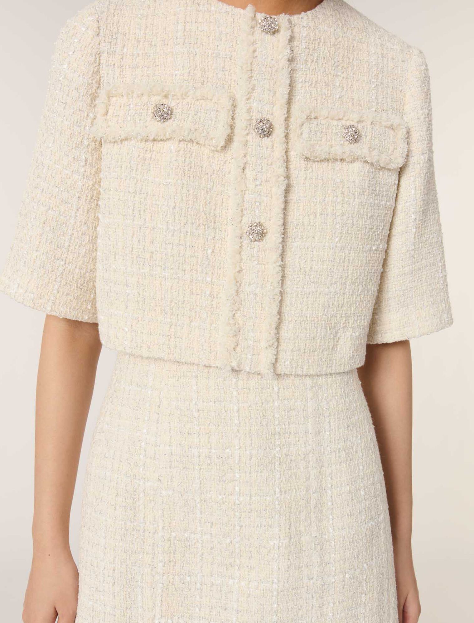 Vestido corto 2 en 1 de tweed