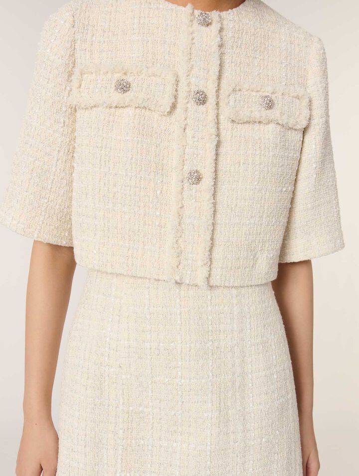 Vestido corto 2 en 1 de tweed