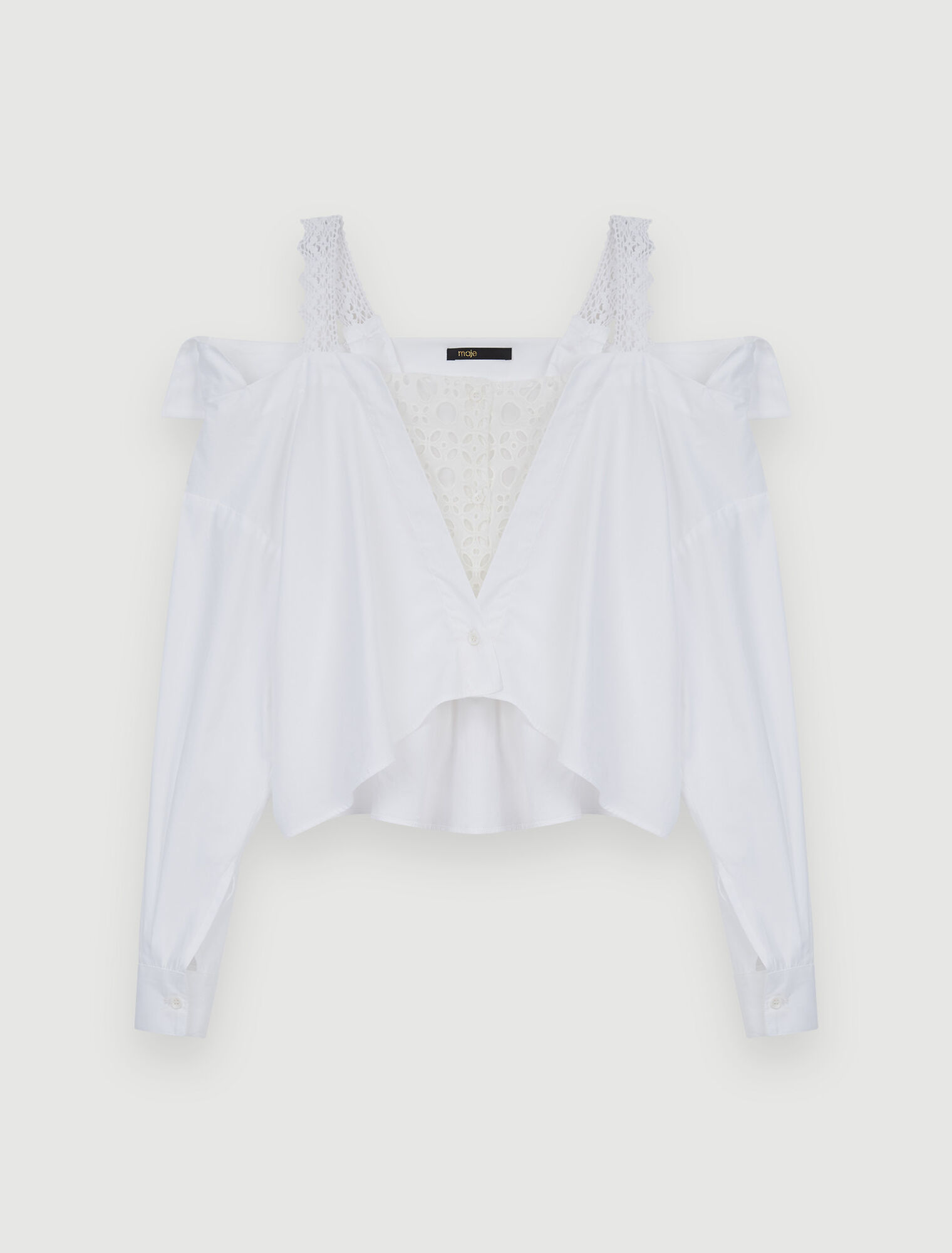 Camisa trompe l'oeil con cordones