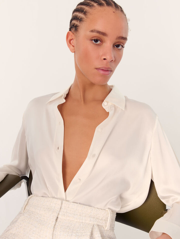 Camisa blanca de seda