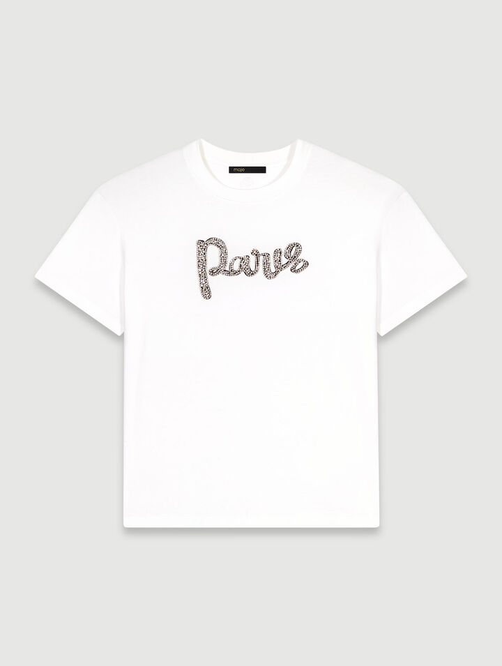 Camiseta «Paris» con pedrería