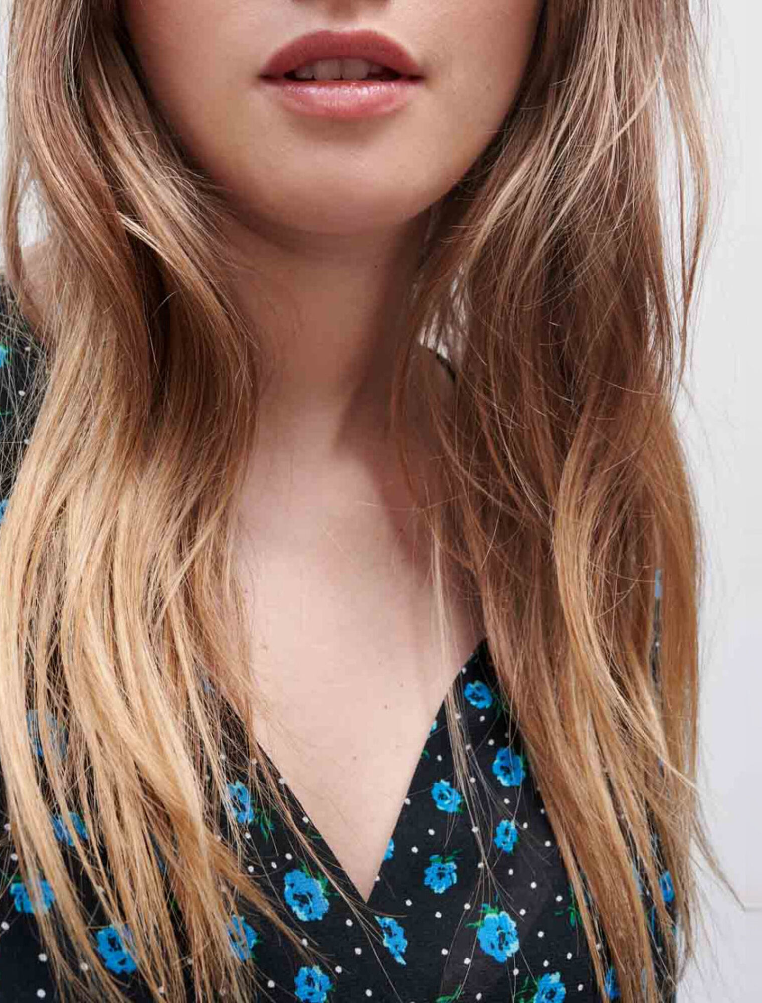 Vestido de gasa con estampado