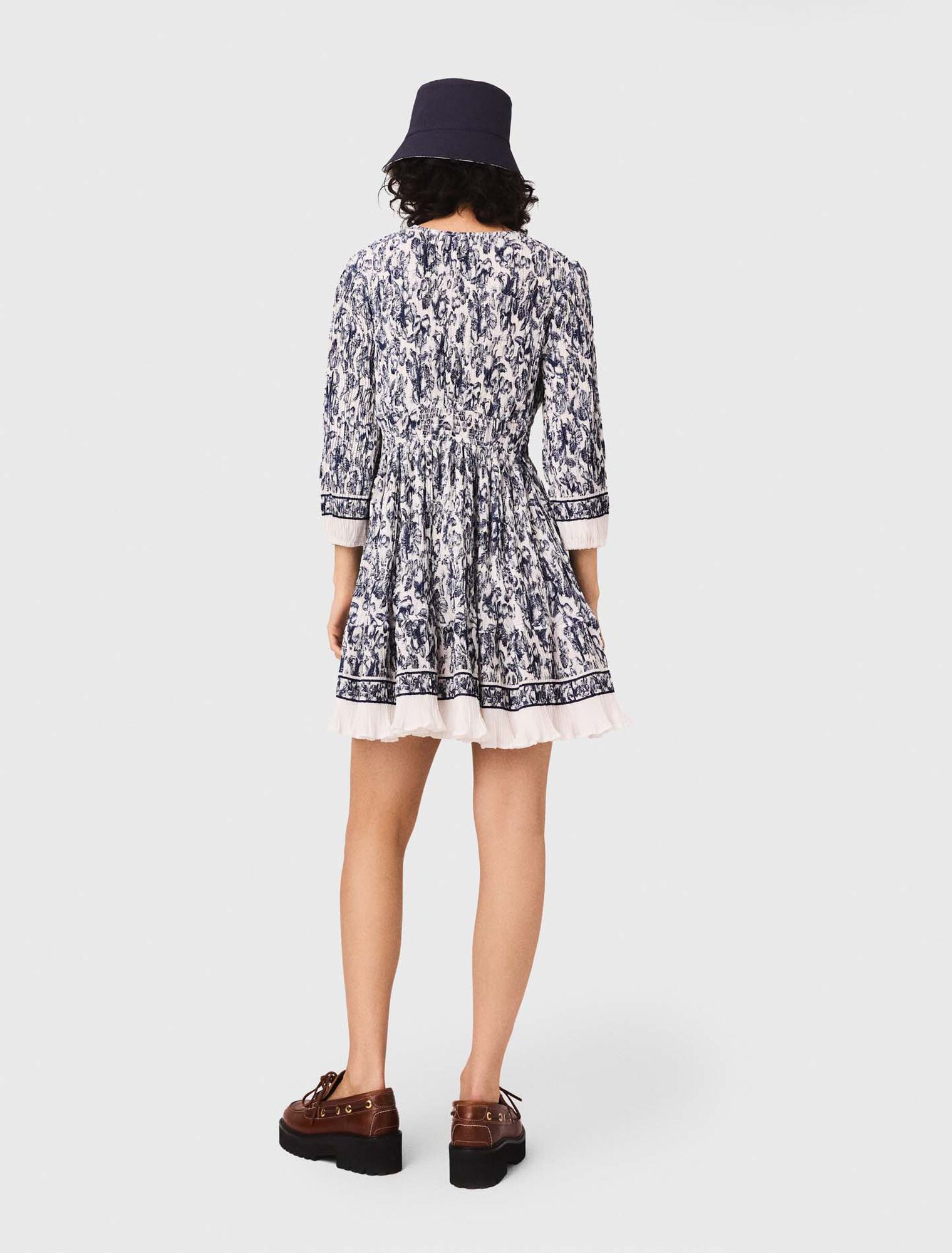 Vestido plisado estampado