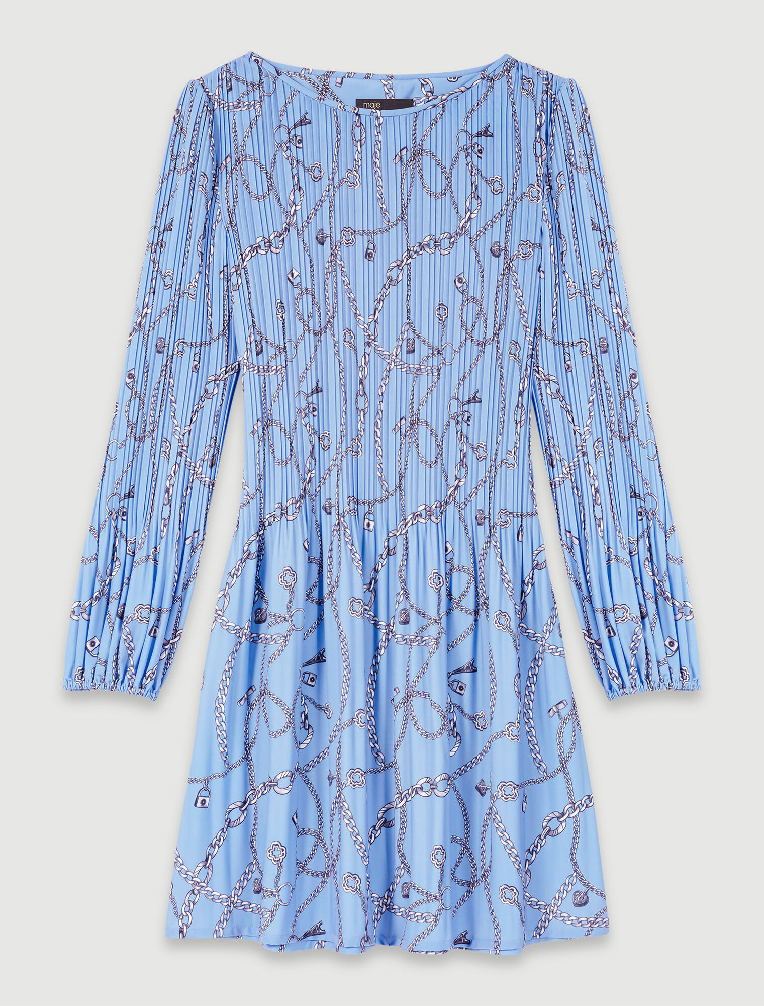 Vestido plisado estampado