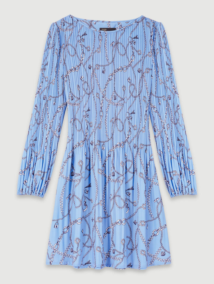 Vestido plisado estampado