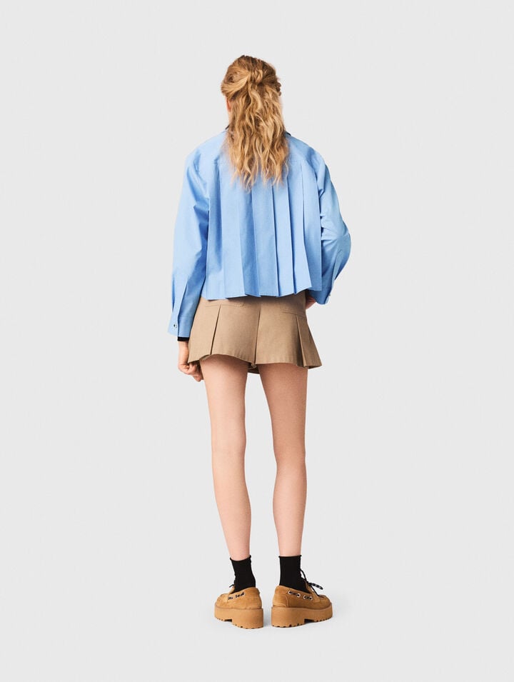 Short de algod&oacute;n con pliegues