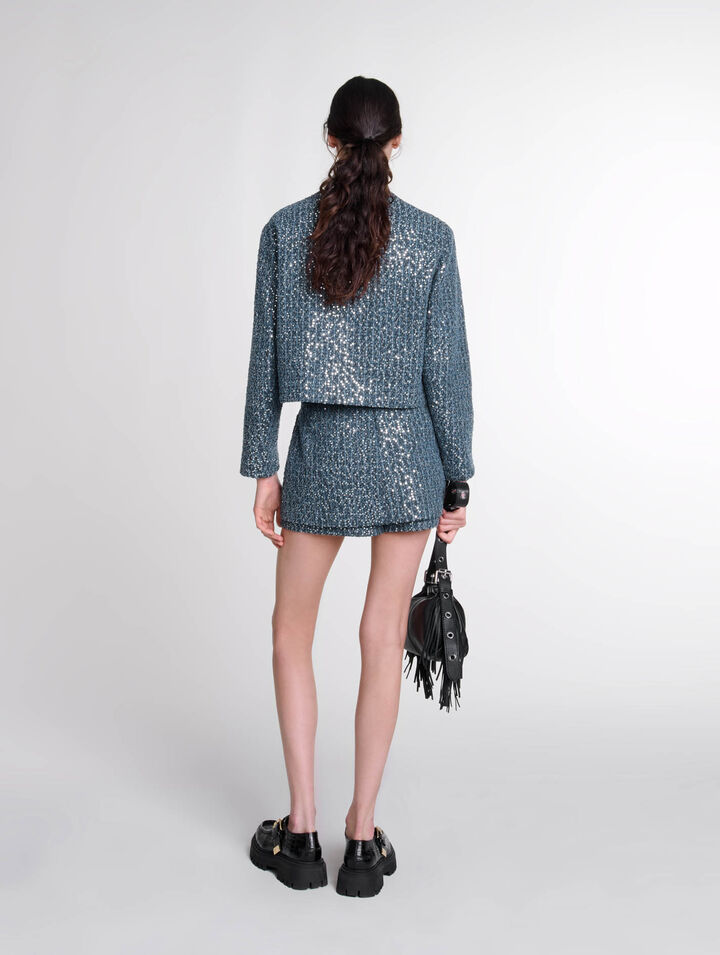 Chaqueta de tweed con lentejuelas